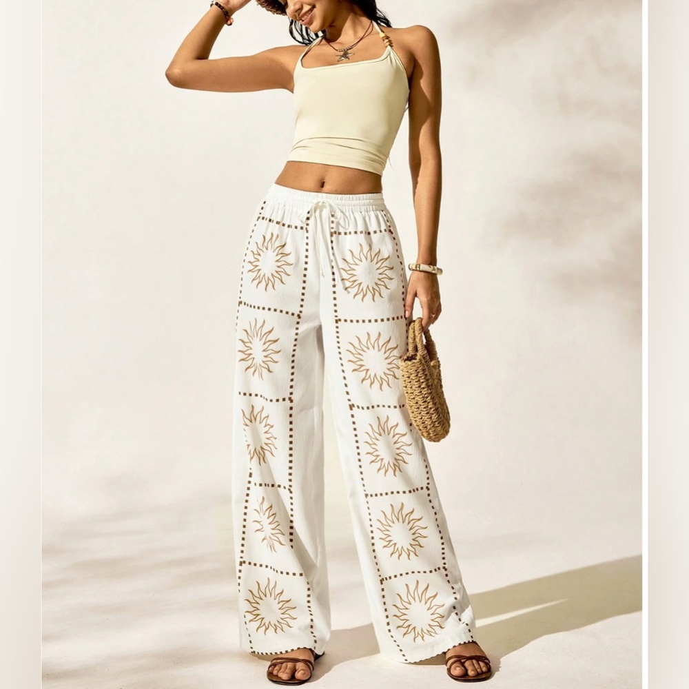 Boho Celestial Sun Print Pants - Picture 2 of 7